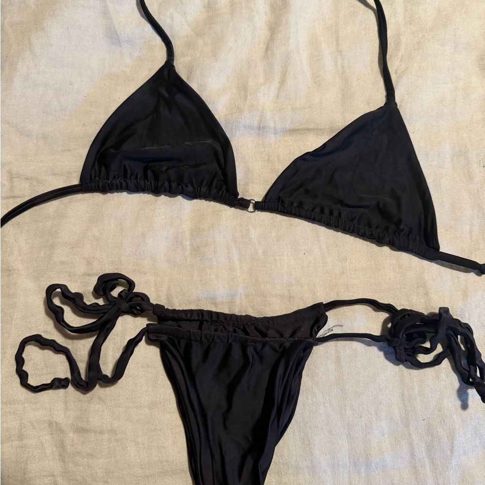 Frankie's Bikinis Black Swimwear ALO collab